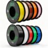 10 rolls petg 3d printer filament bundle, 1.75mm dimensional accuracy +/ 0.03mm, 1kg per spool multicolor petg filament